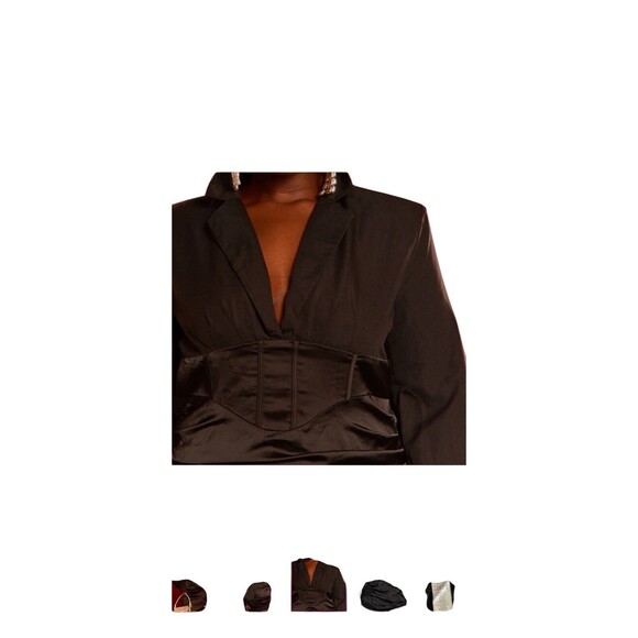 PrettyLittleThing Constructed Corset Waist Blazer Dress Women's Size 20 Black - Picture 16 of 16